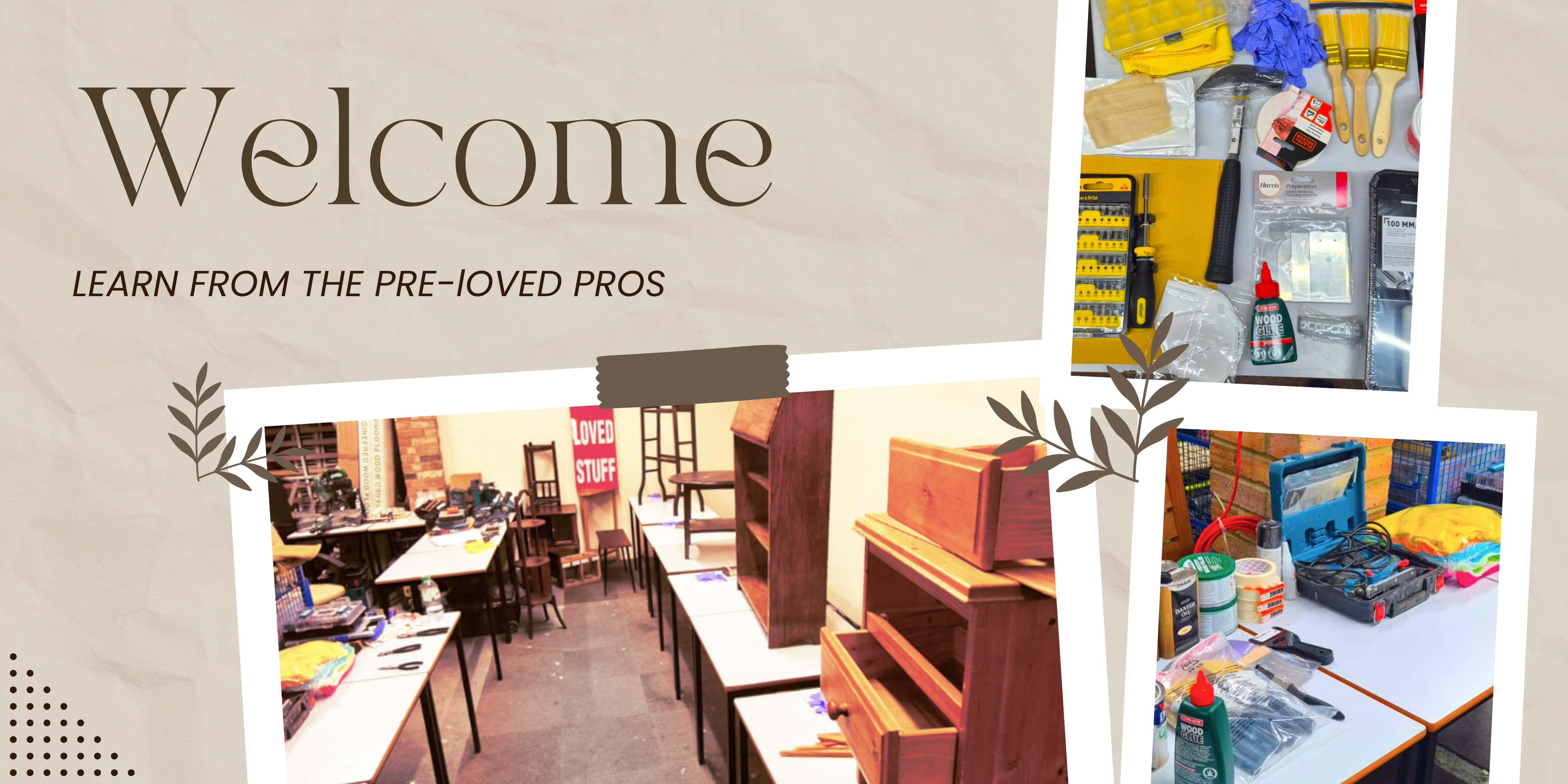 Furniture restoration course workspace